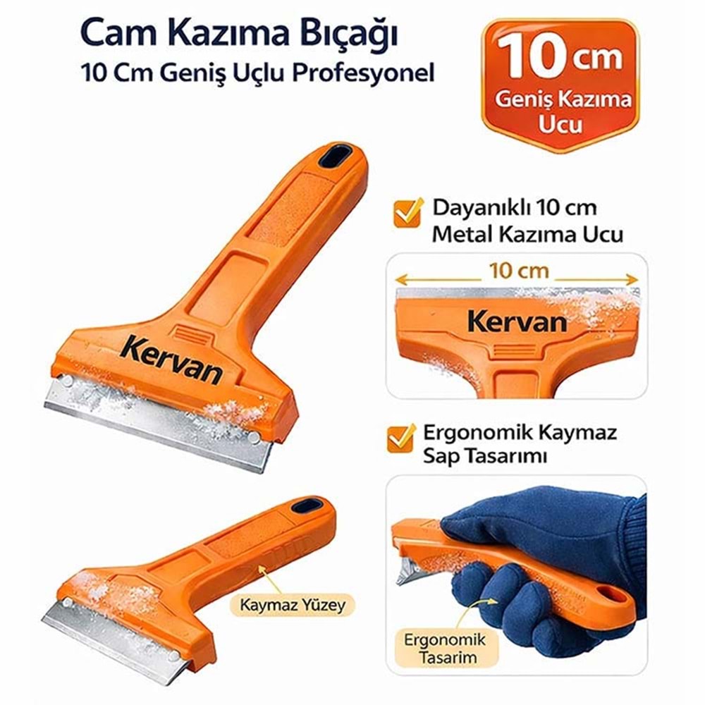 Cam Kazıma Bıçağı 10 Cm Geniş Uçlu Profesyonel