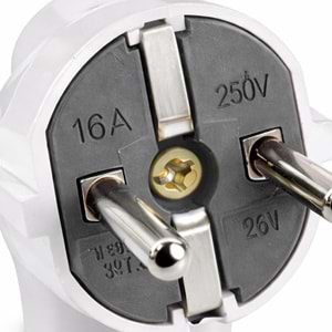 Topraklı Erkek Fiş 16A 250V Güvenli Priz Fişi