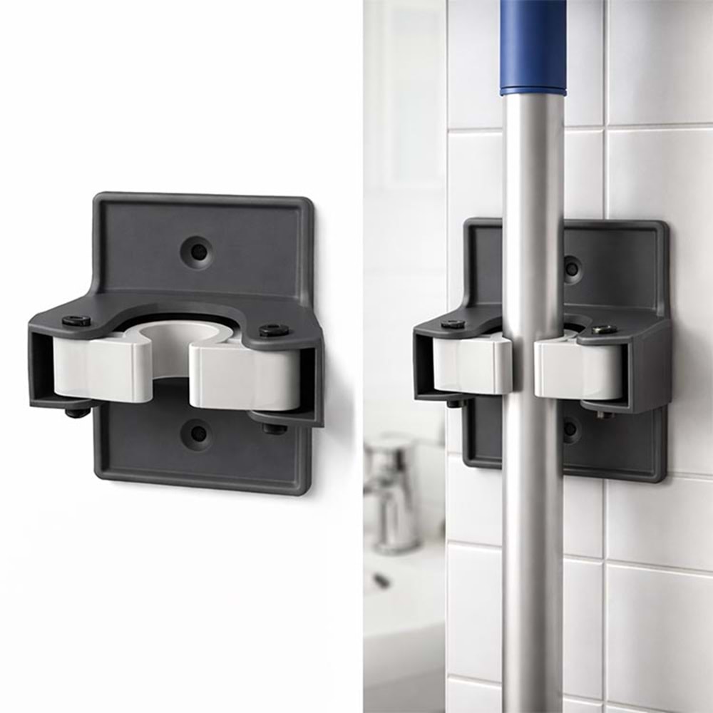 Mop Tutucu Yapışkanlı Vidalı Duvara Monte Askı Aparatı