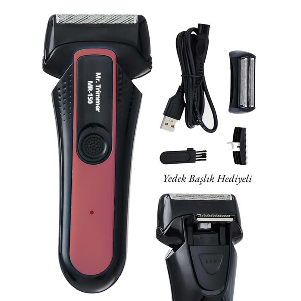 Tıraş Makinası MR-150 Profesyonel Şarjlı Günlük Sakal Tıraş Makinesi Sinekkaydı Tıraş ve Erkek Bakım