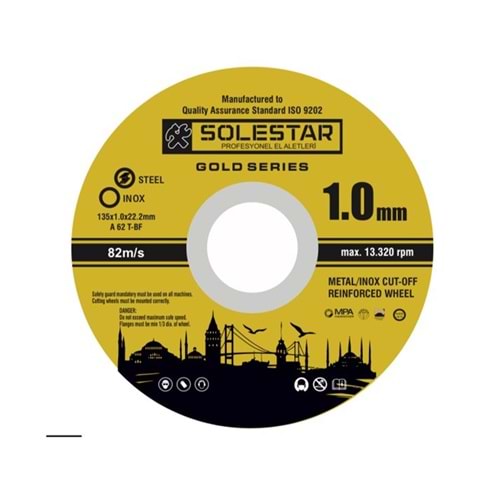 İnox Kesici Taş 115*1 Mm Solestar